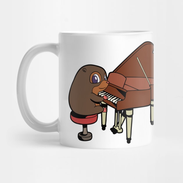 Cartoon mole playing piano by Modern Medieval Design